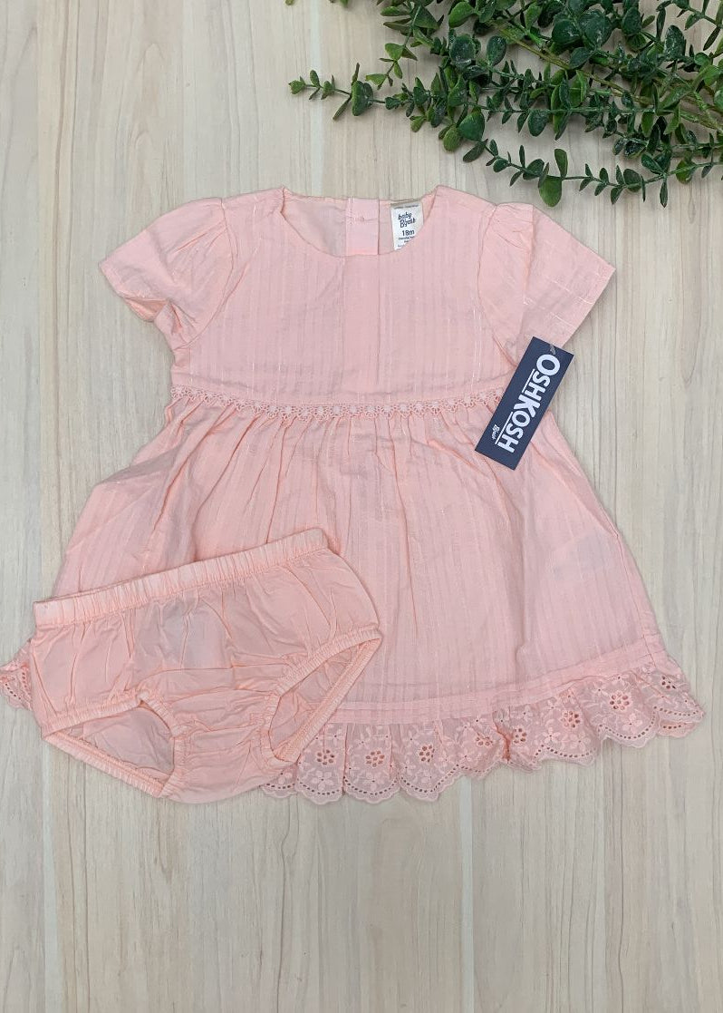 Vestido bordado rosa pastel