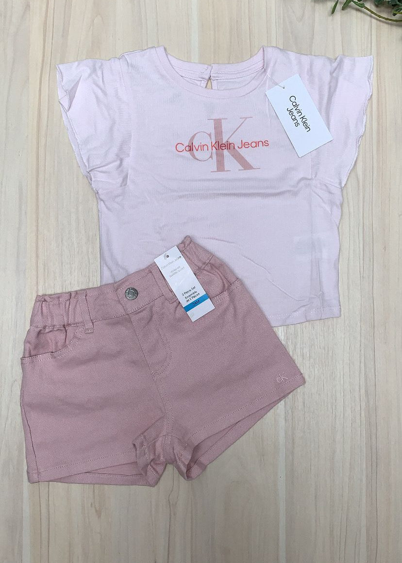 Conjunto CK rosa pastel