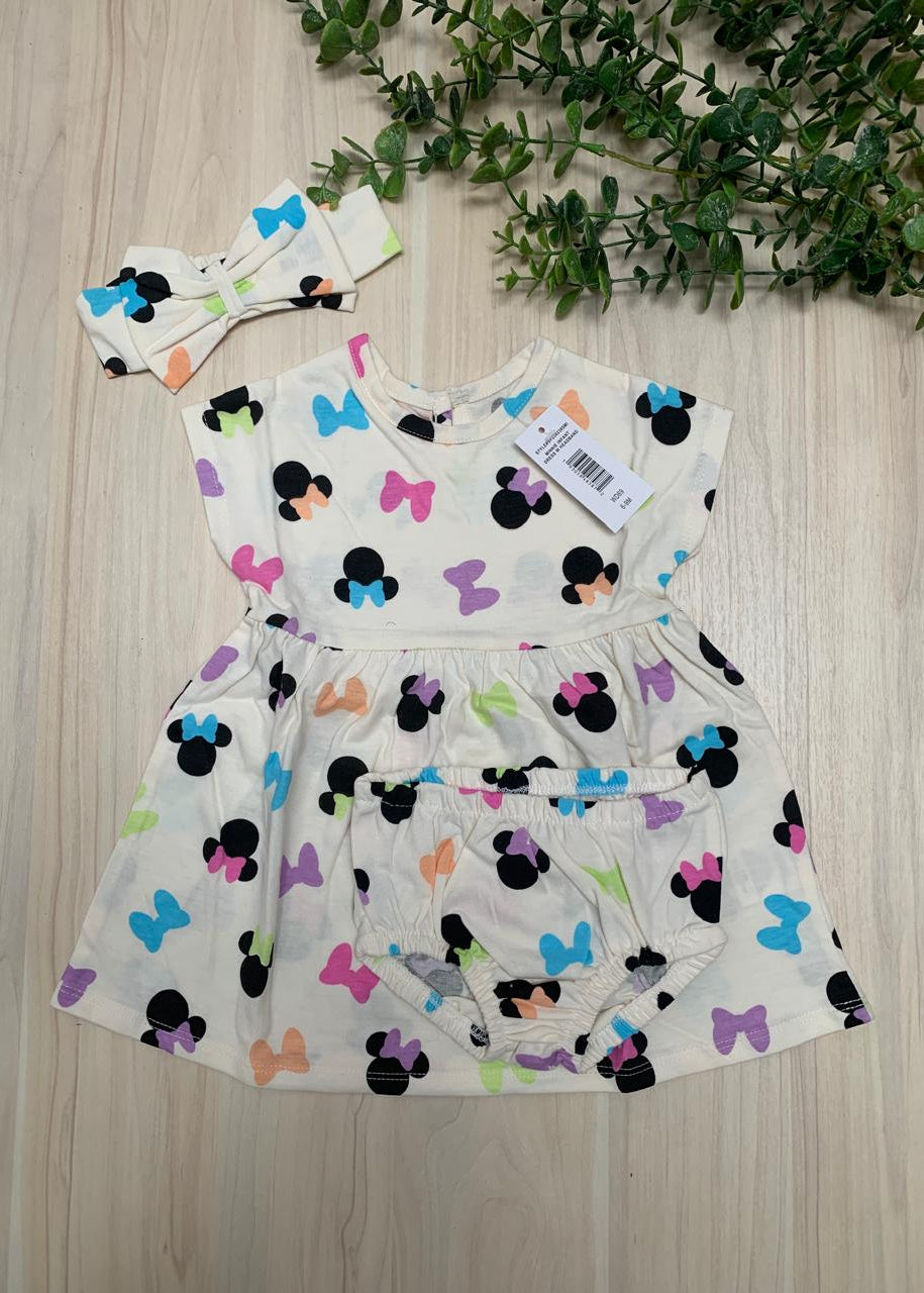 Vestido Minnie Mouse 3 piezas