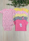 Set de 6 piezas rosa y amarillo