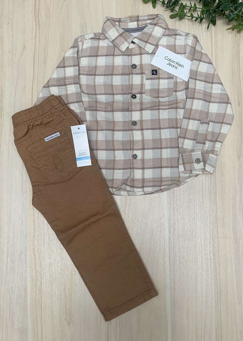 Conjunto CK camisa a cuadros