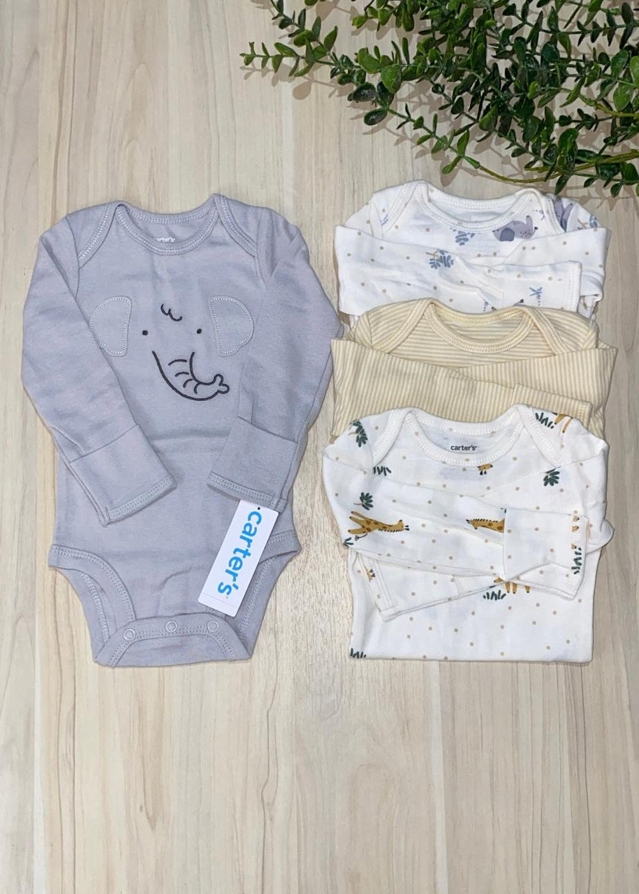 Set de bodys de elefantes y jirafitas