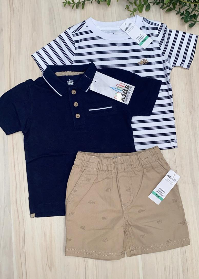 Set de polo azul 3 piezas