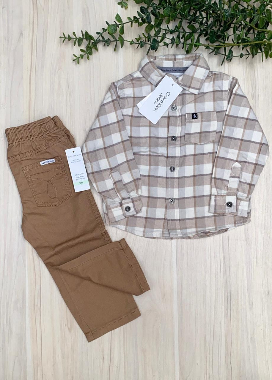 Conjunto CK camisa a cuadros