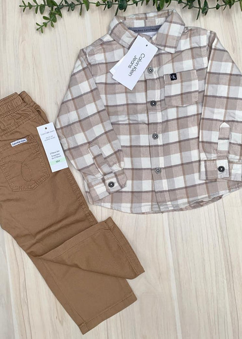 Conjunto CK camisa a cuadros